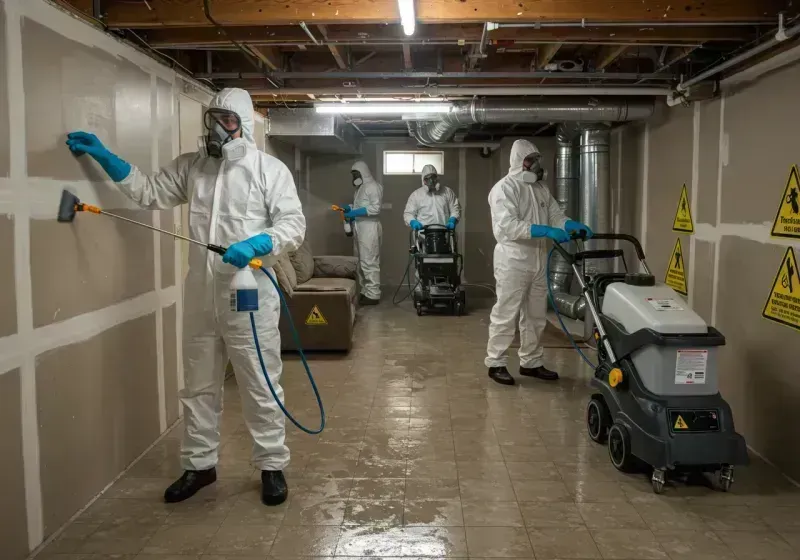 Basement Moisture Removal and Structural Drying process in Estelle, LA